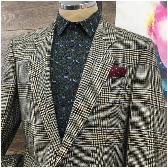 VINTAGE Mens Blazer Sport Coat Casual Jacket Size 40R Classic Wool‎ Suit